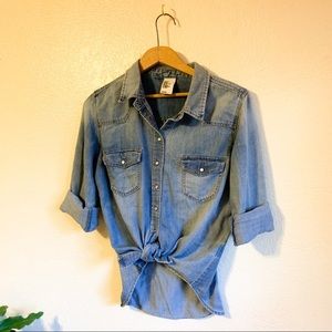 H&M denim button-up